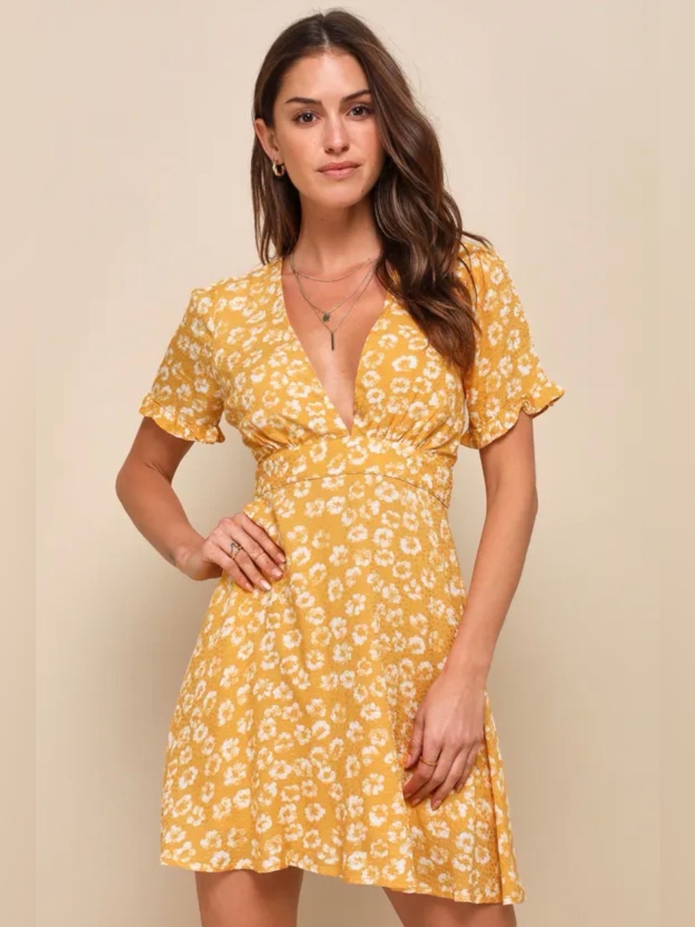 Lulus floral print mini dress